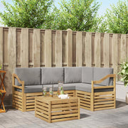 Set di divani da esterno 5 pcs Bianco e Grigio Chiaro