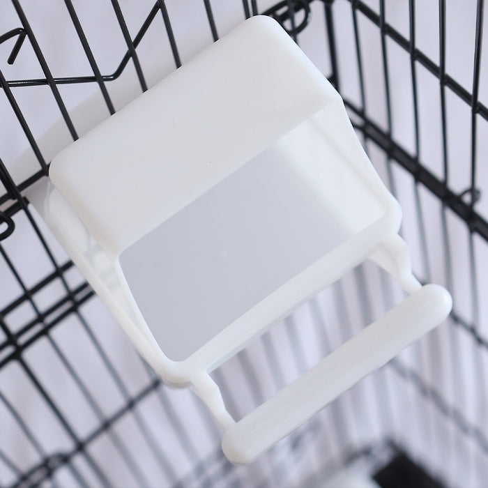 Gabbia Voliera per Uccelli Nera per Pappagalli Inseparabili con Tetto Apribile