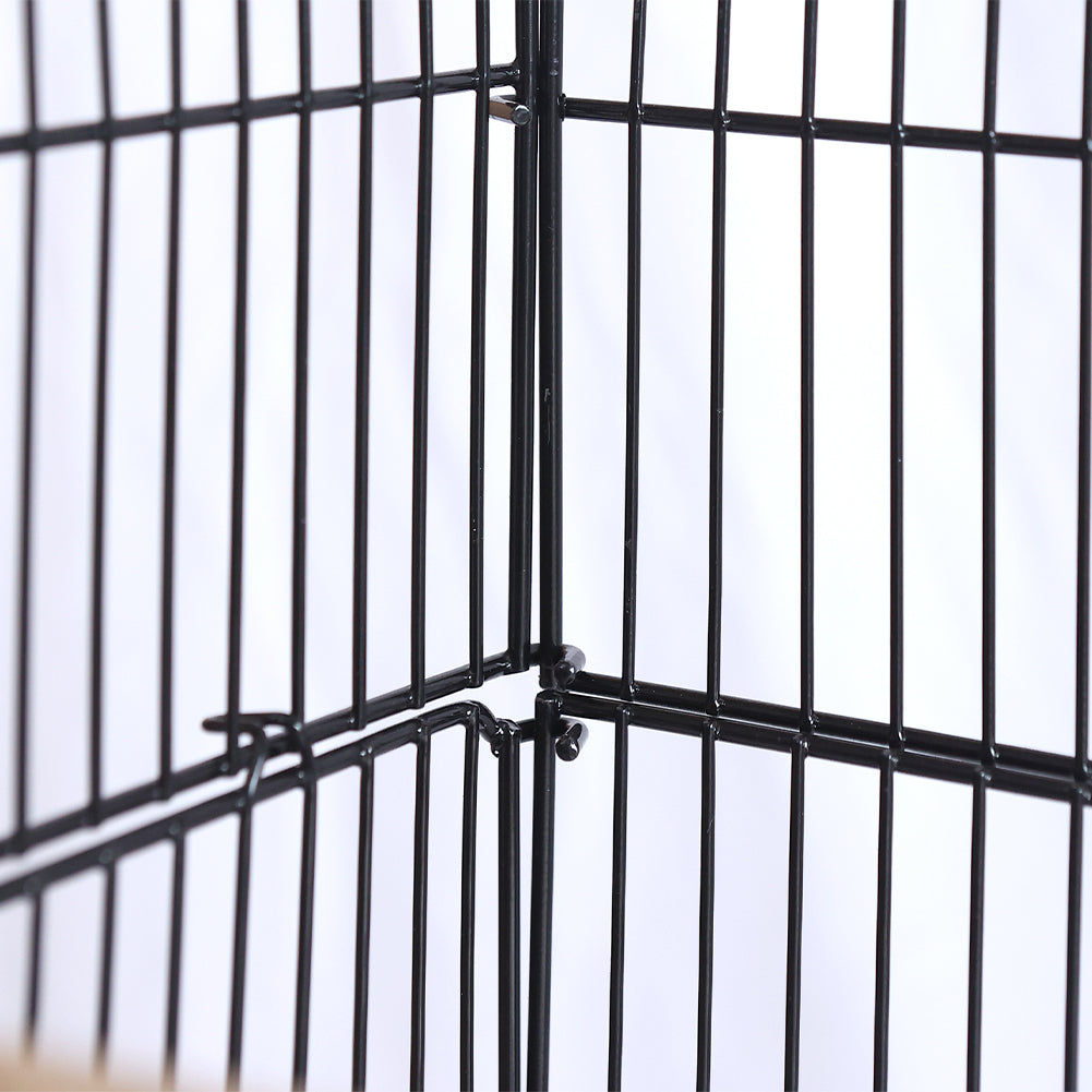 Gabbia Voliera per Uccelli Nera per Pappagalli Inseparabili con Tetto Apribile