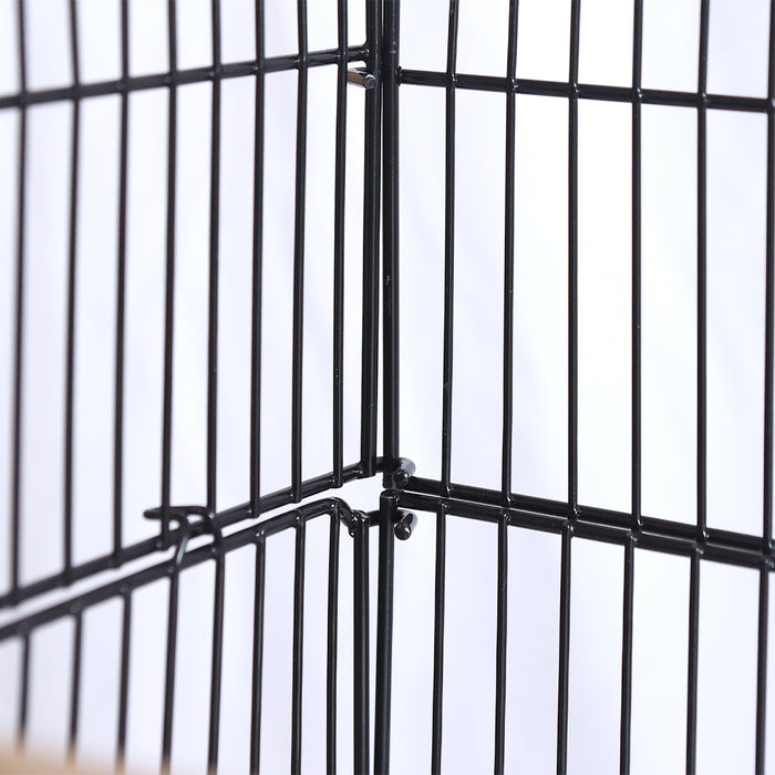 Gabbia Voliera per Uccelli Nera per Pappagalli Inseparabili con Tetto Apribile