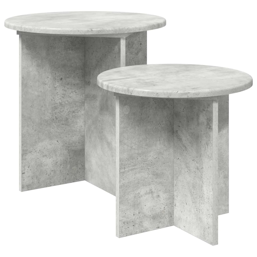 Set tavolini 2 pz Grigio Cemento Ø 45 x 45 cm 8001013