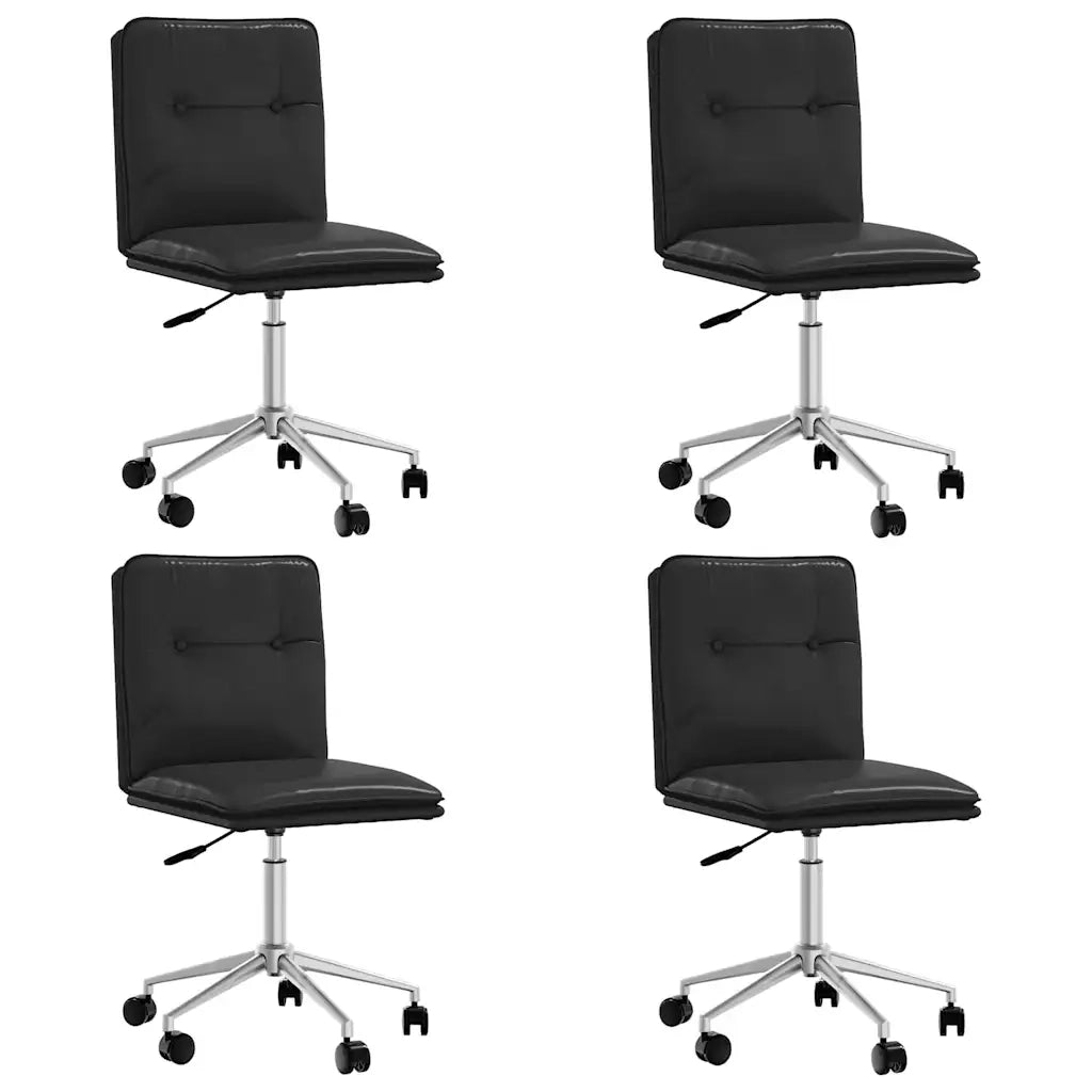 Sedie da Pranzo 4 pz Nere in Similpelle 3315694