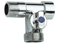 Rubinetto a sfera a tre vie sottolavabo per attacco lavatrice