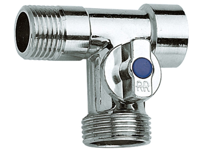 Rubinetto a sfera a tre vie sottolavabo per attacco lavatrice