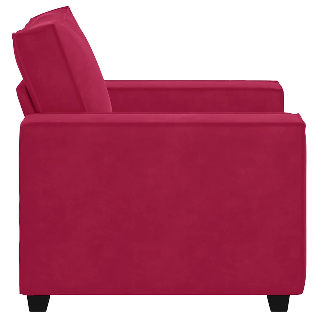 Divano Sedia-Poltrona-Sofa Relax Rosso Vino 60 cm Velluto 803968