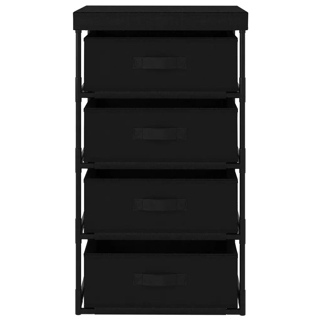 Armadietto con 4 Cestini in Tessuto Nero cod mxl 53840