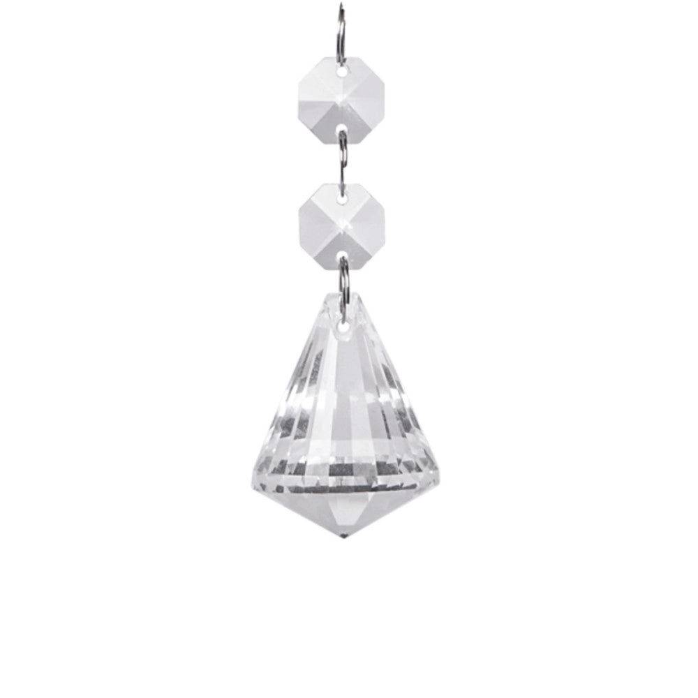 Trade Shop - Applique Da Parete Doppia Lampada Tondo Cristalli Luce Led Caldo 3000 Lampadario -