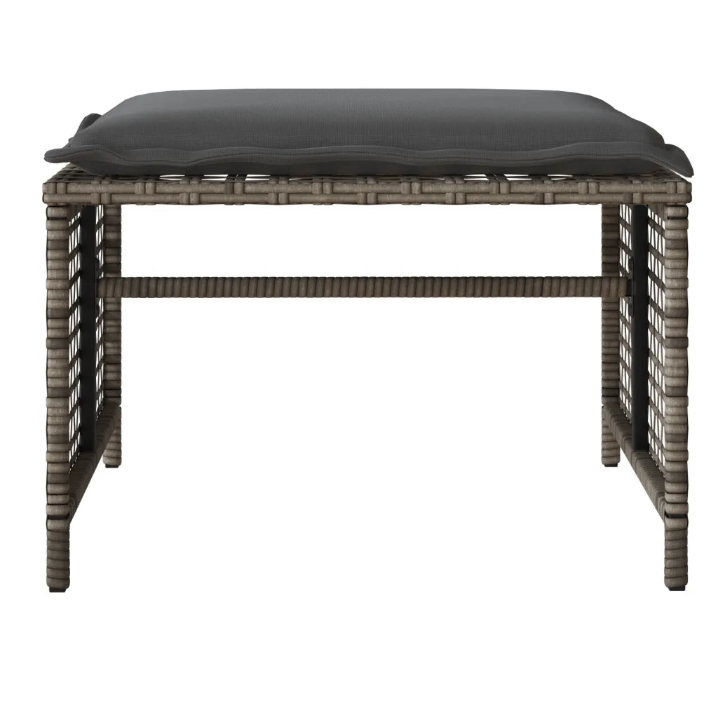 Salotto da Giardino-Set Divani da Giardino 4 pz con Cuscini Grigio Polyrattan Vetro