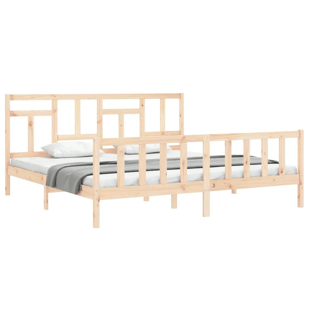 Giroletto senza Materasso-Struttura Letto 200x200 cm in Legno Massello di Pino 442067