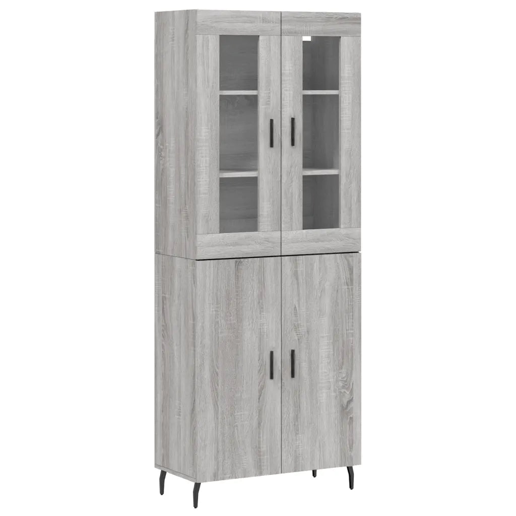 Credenza Grigio Sonoma 69,5x34x180 cm in Legno Multistrato 3198231