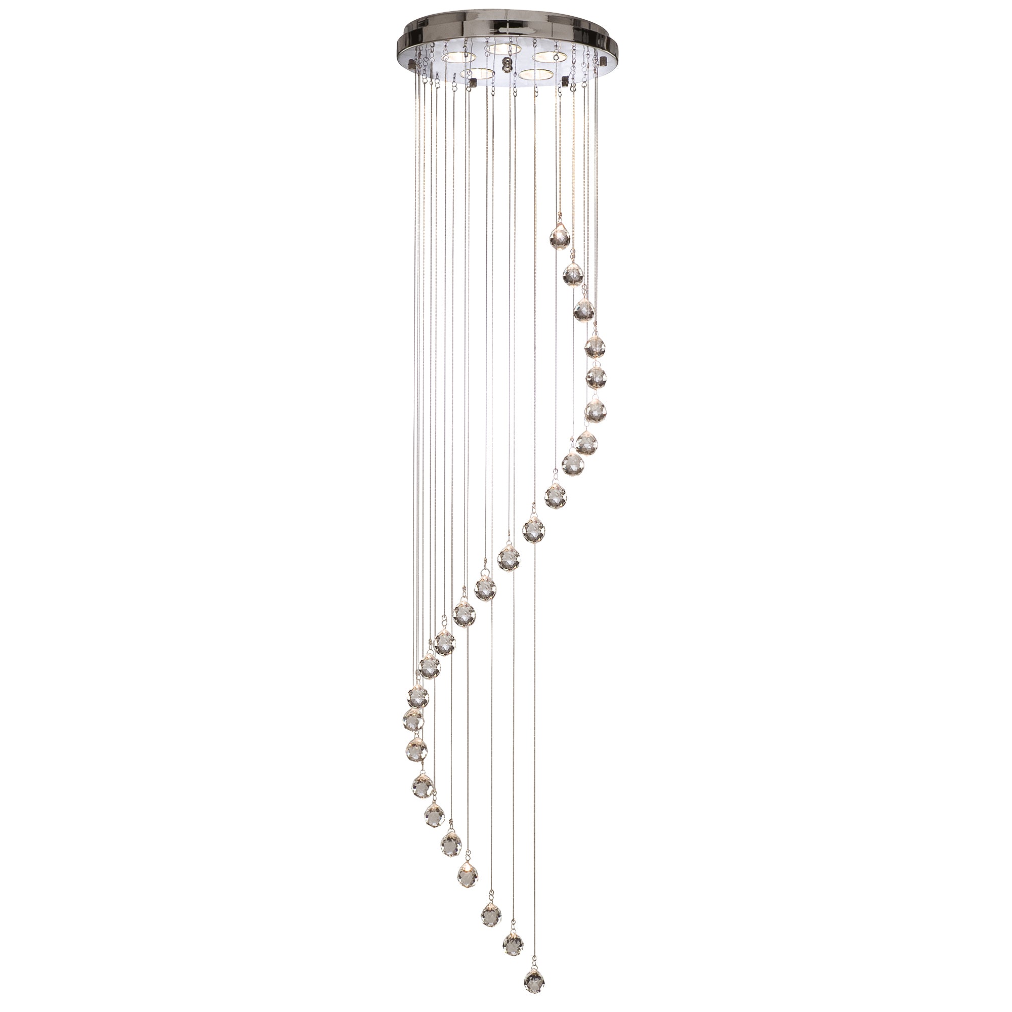 Sospensione Contemporanea Corrider Acciaio Cromo Vetro 1 Luce Gu10