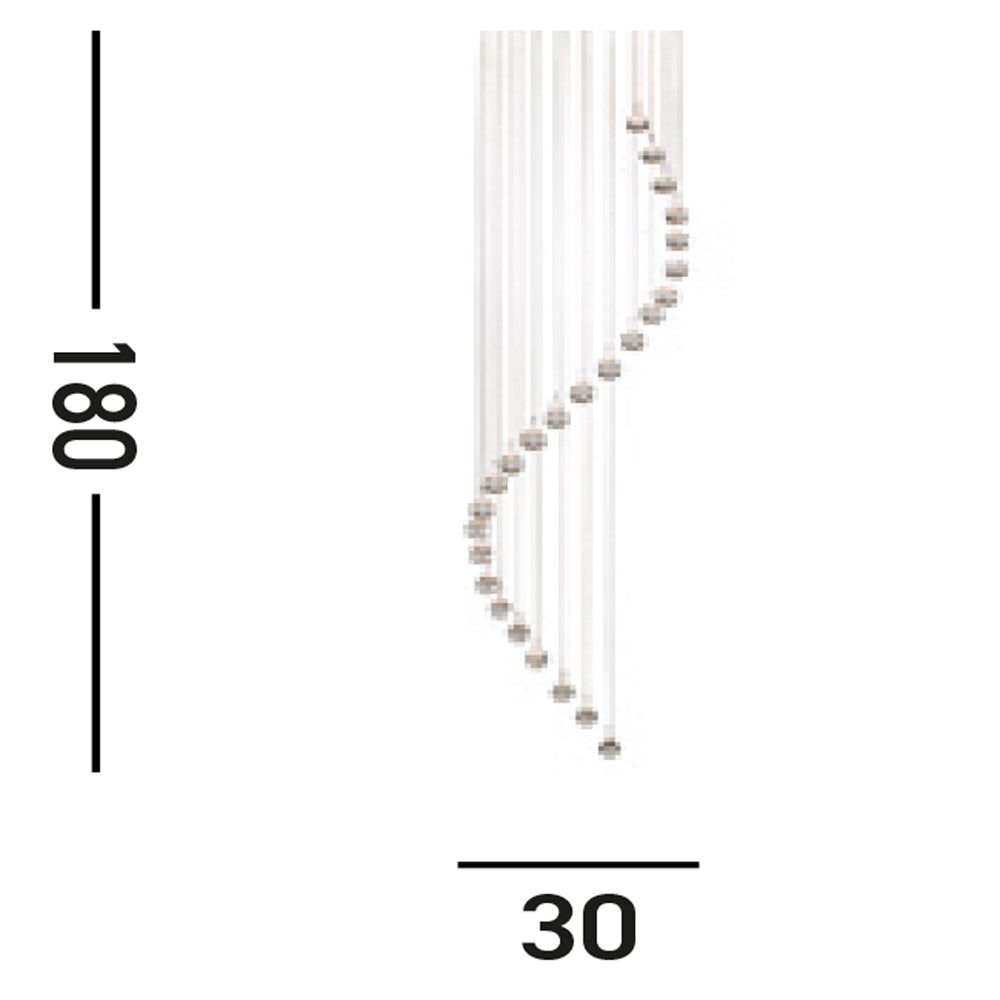 Sospensione Contemporanea Corrider Acciaio Cromo Vetro 1 Luce Gu10