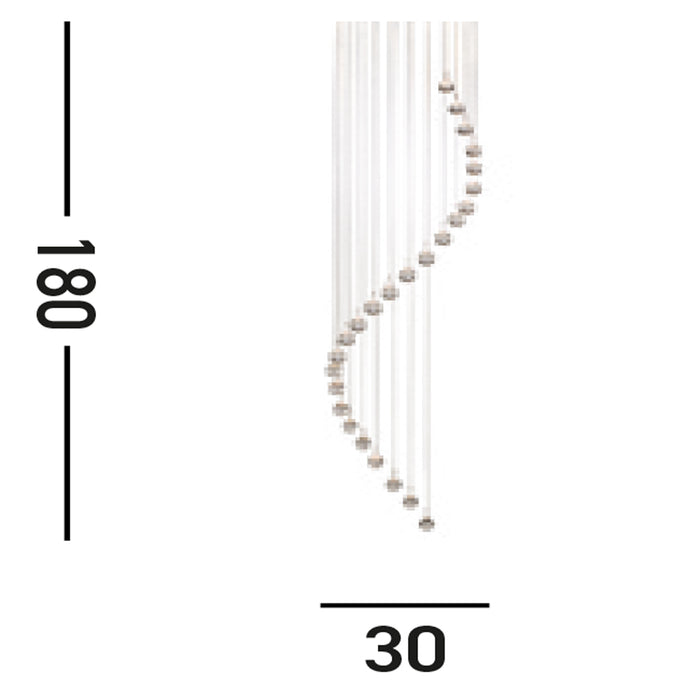 Sospensione Contemporanea Corrider Acciaio Cromo Vetro 1 Luce Gu10