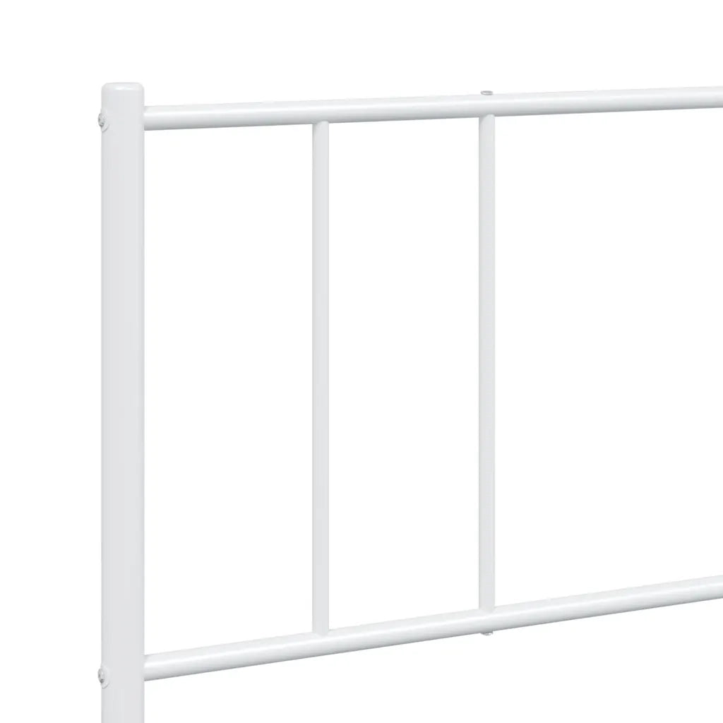 Giroletto con Testiera e Pediera-Struttura Letto Metallo Bianco 193x203 cm 780542