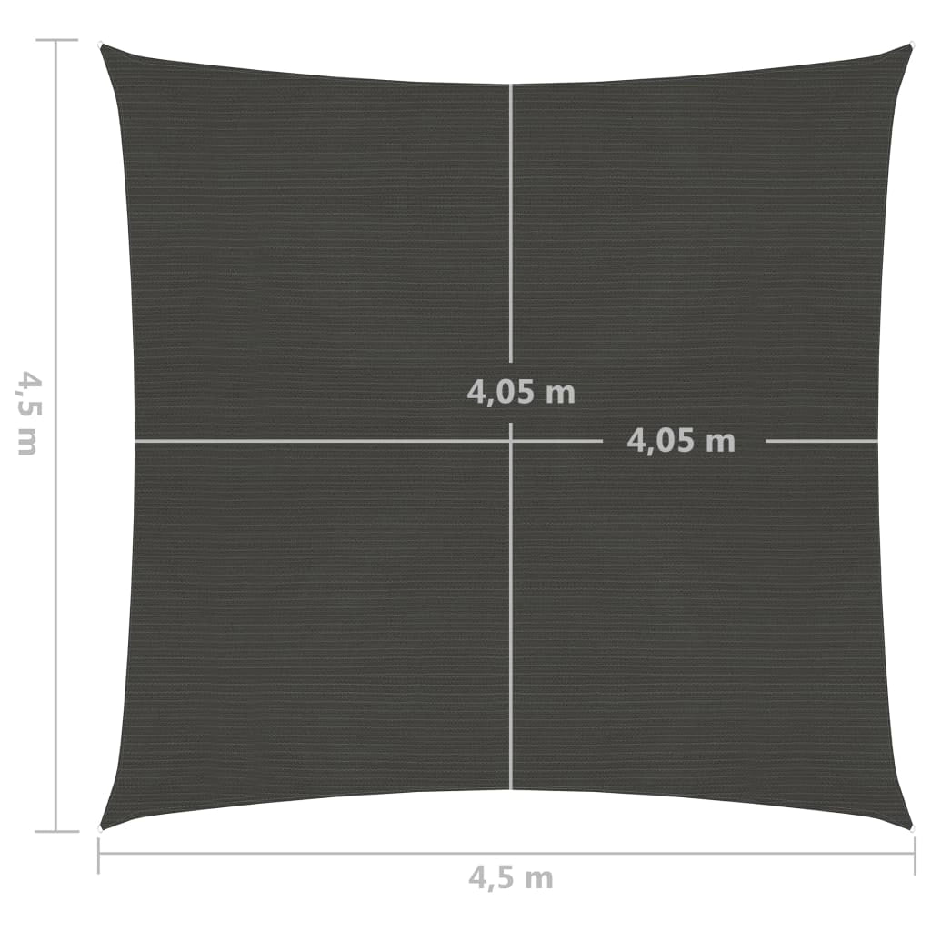Vela ombreggiante 160 g/m² 4,5 x 4,5 m HDPE antracite 02_0008928
