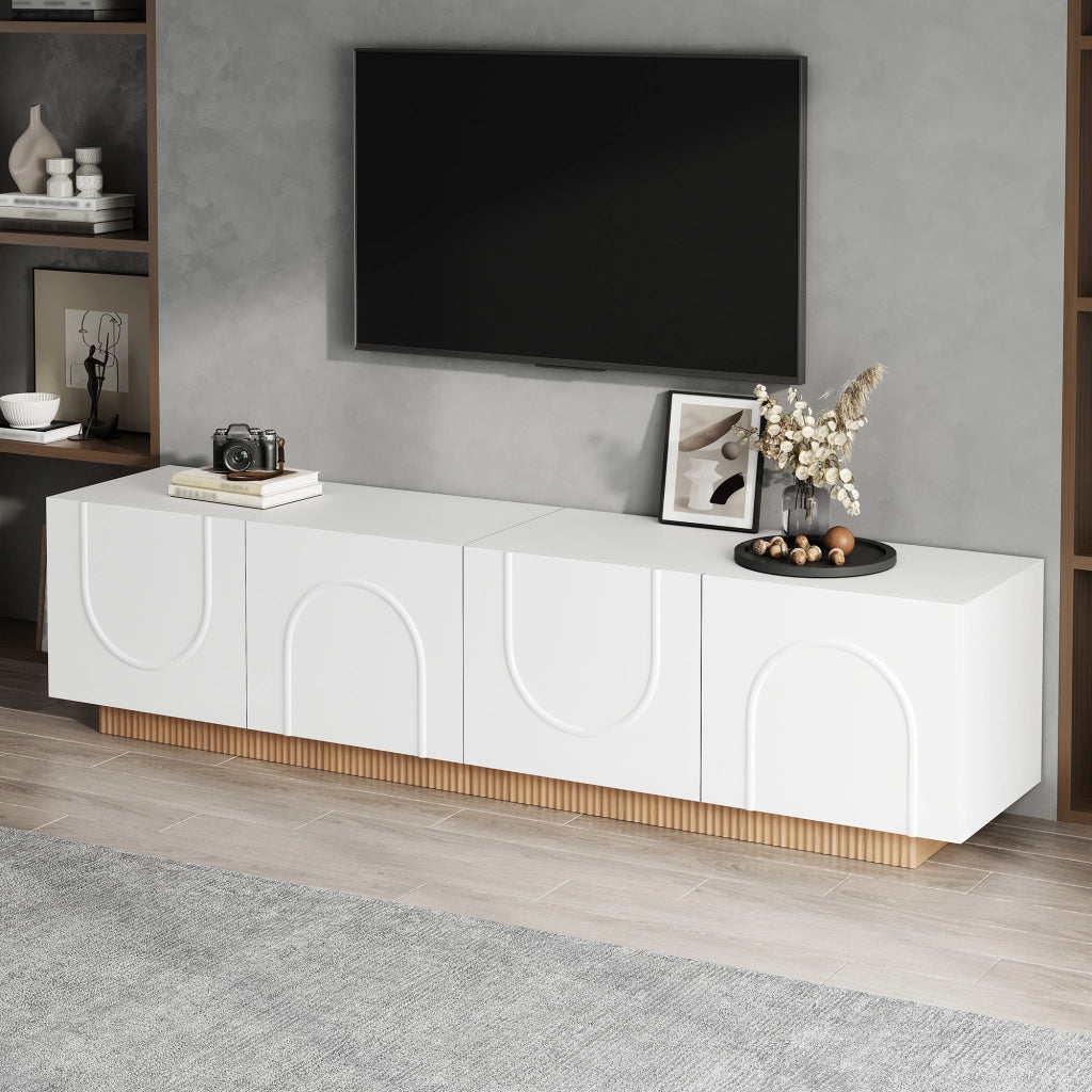 MOBILE TV 170x38x42 cm Bianco in MDF e pannello di legno