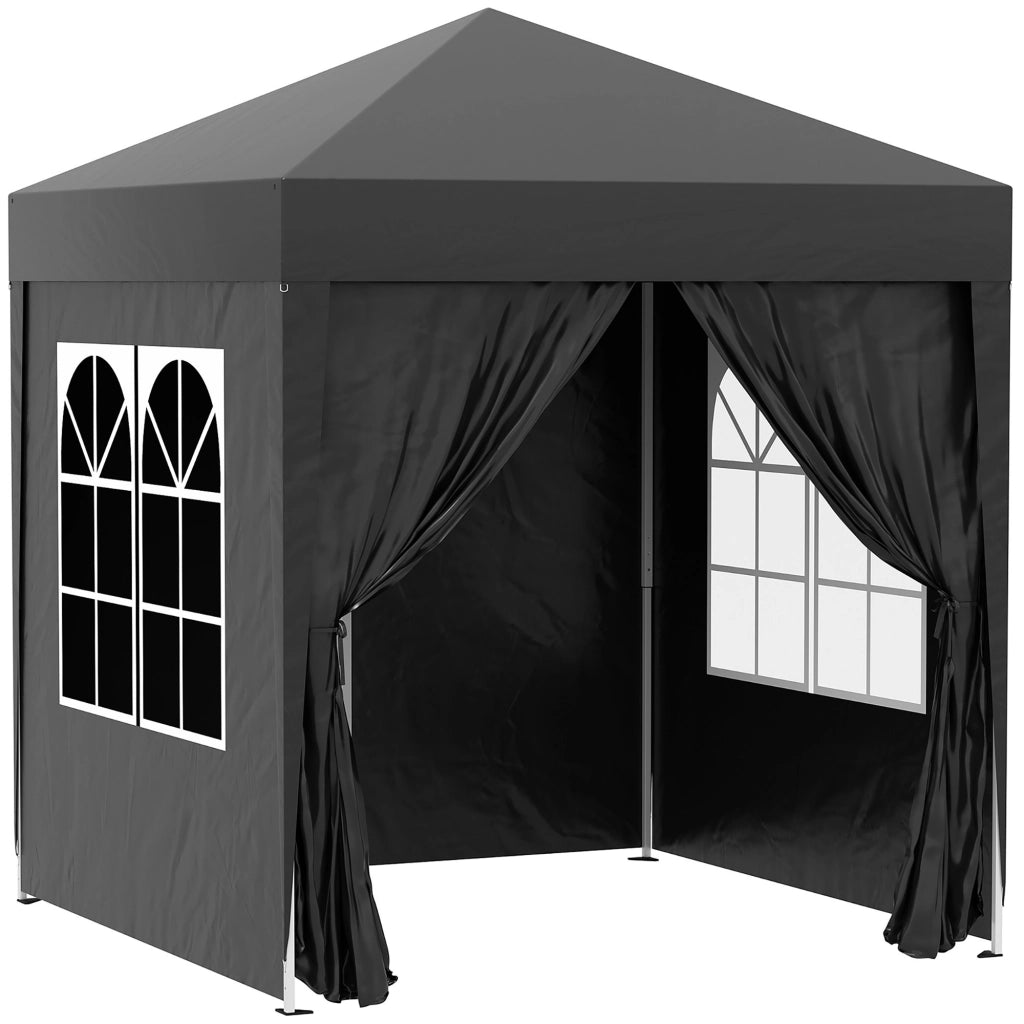 Tendone da giardino pieghevole regolabile in altezza protezione UV ¨C Zephmum ¨C 200x200x200 cm nero
