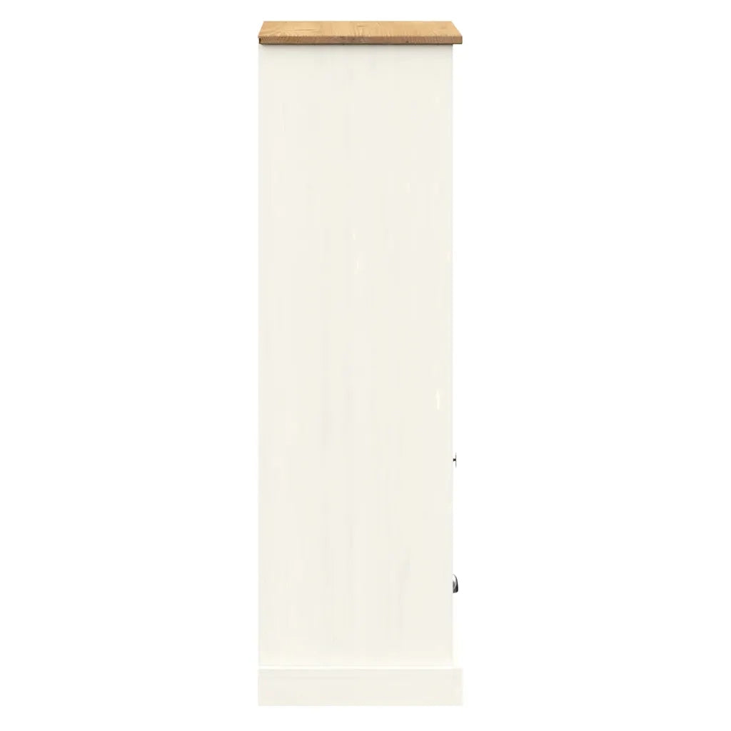 Libreria-Scaffale per Libri-Mobile di Stoccaggio VIGO 60x35x114,5 cm in Legno Massello di Pino Bianco