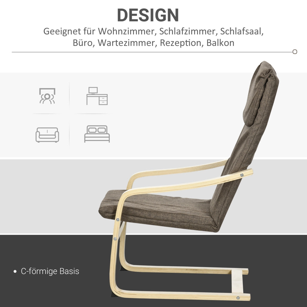 Poltrona in tessuto ¨C zephmum ¨C marrone, legno