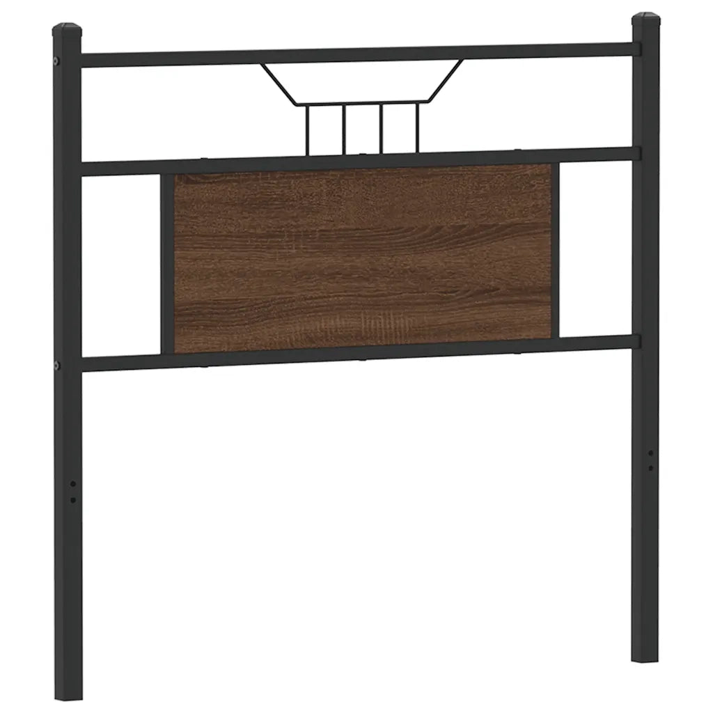 Testiera-Testata-Testiera Decorativa Rovere Marrone 75 cm in Legno Multistrato e Acciaio