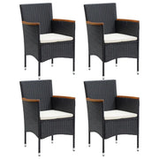 Set Mobili da Pranzo per Giardino 5 pz Nero 3068739