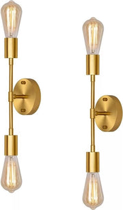 Lampada da Parete in Metallo per Bagno - 2 Pezzi Capo Luce E26 per Soggiorno Camera da Pranzo Ristorante