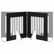 Cancello per cani pieghevole con supporti 2 pcs Rovere Nero 892145