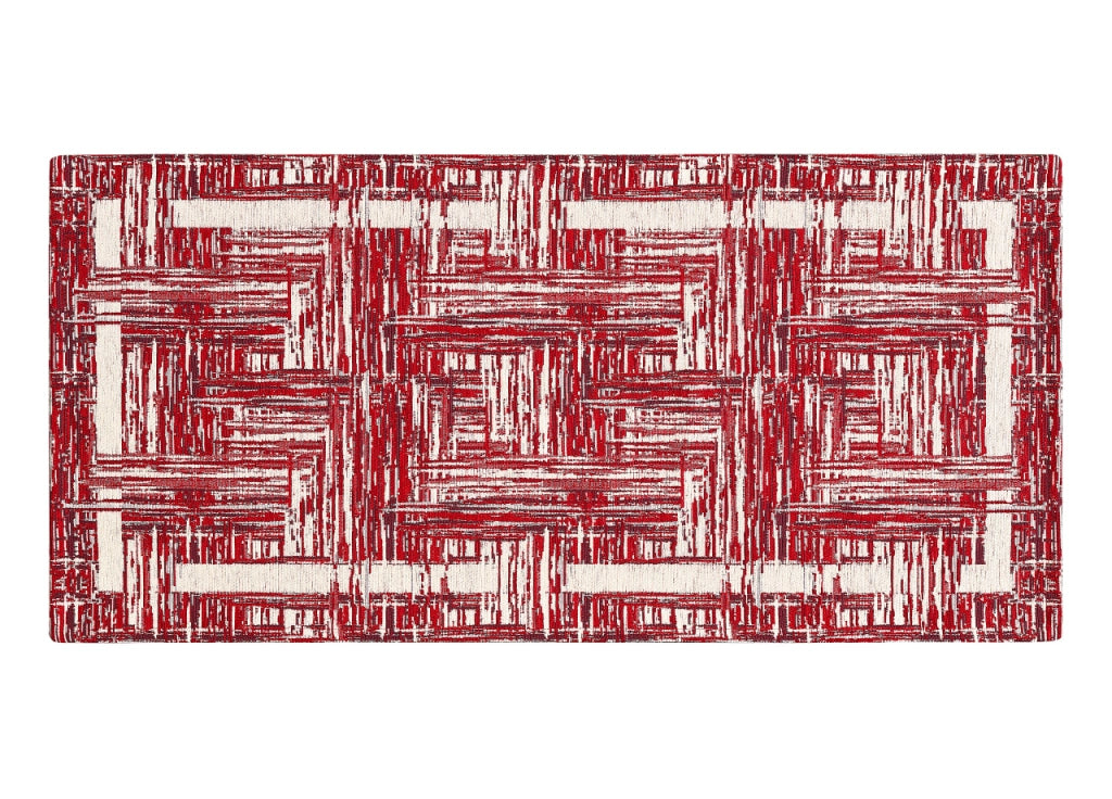 Tappeto Arredo Salotto Antiscivolo Scendiletto Camera Dis. Bangkok By Suardi - 115x175 - Rosso