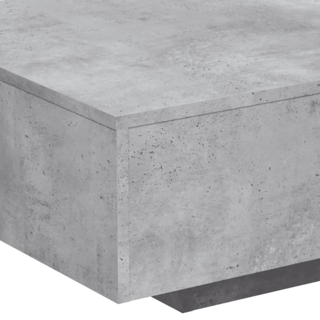 Tavolino da salotto | Tavolino da caff¨¨ | Tavolino da Soggiorno con Luci LED Grigio Cemento 85x55x31 cm