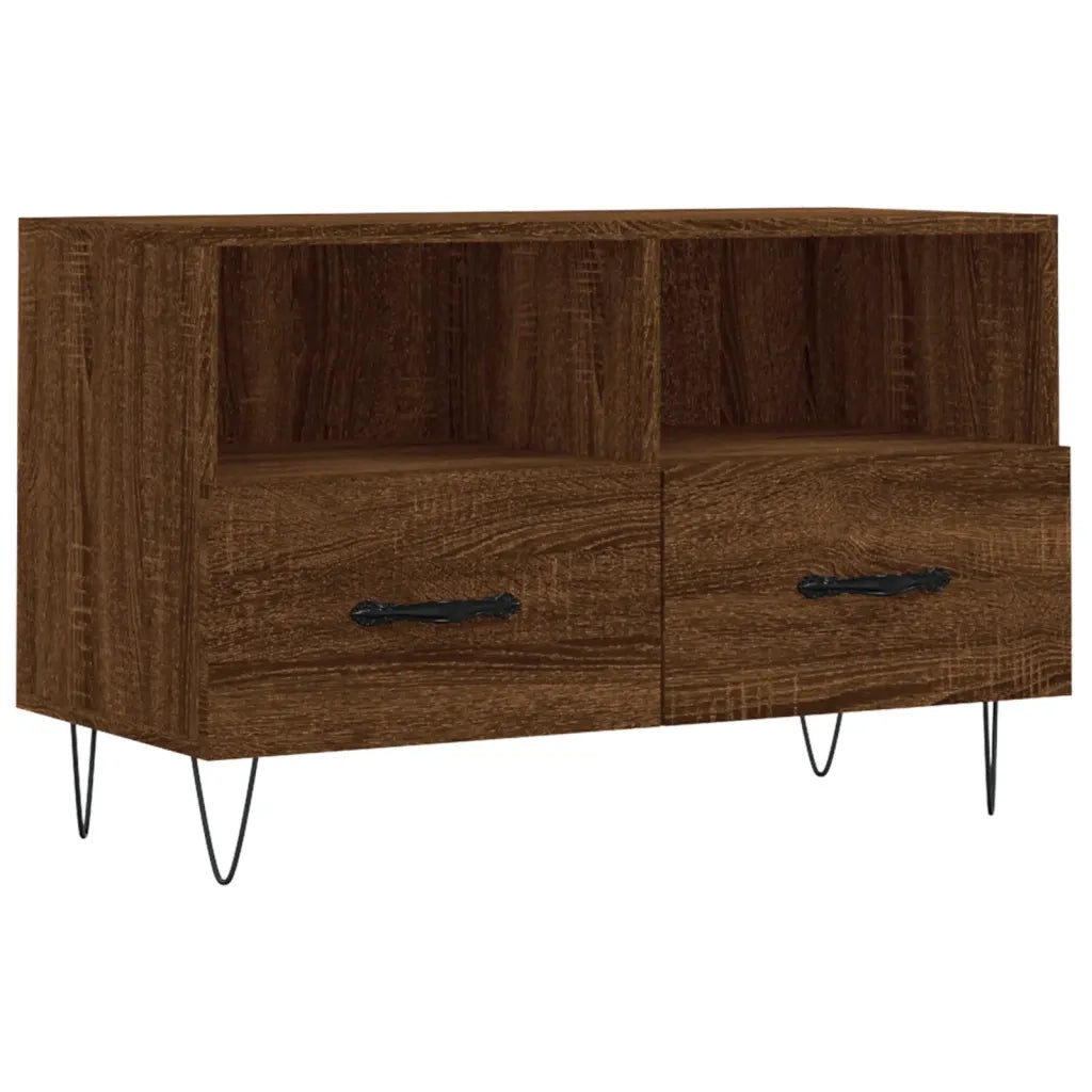 Mobile Porta TV Rovere Marrone 80x36x50 cm in Legno Multistrato 828971