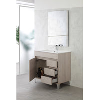 Composizione Bagno Rovere Chiaro Mobile 80 cm Lavabo Specchio