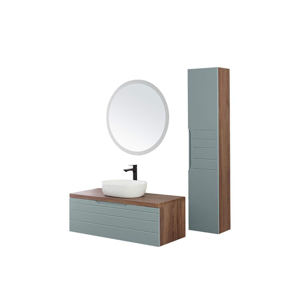 Composizione Bagno Sospeso Verde Salvia Amalfi Cassettone Lavabo Specchio