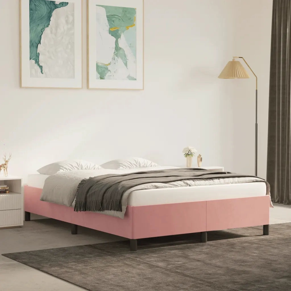 Giroletto-Struttura Letto Rosa 140x190 cm in Velluto 440449