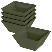 Fioriere | Cassetta per fiori | Vaso da giardino 5 pz Verde oliva 35 x 35 x 15 cm