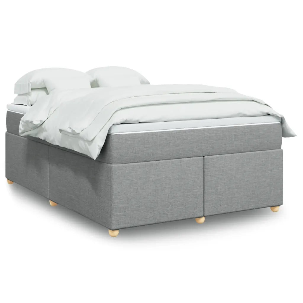 Giroletto a Molle con Materasso Grigio Chiaro 140x190cm Tessuto