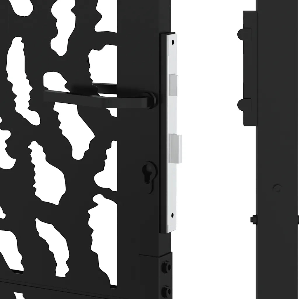 Cancello Giardino Nero 105x205 cm in Acciaio Design a Traccia