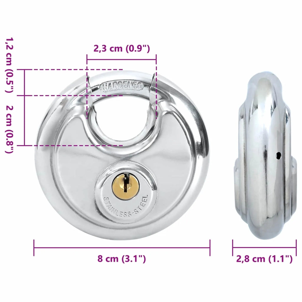 Lucchetti Discus con Chiavi 12 pz Argento 8 x 2.8 x 8 cm CFW6295351