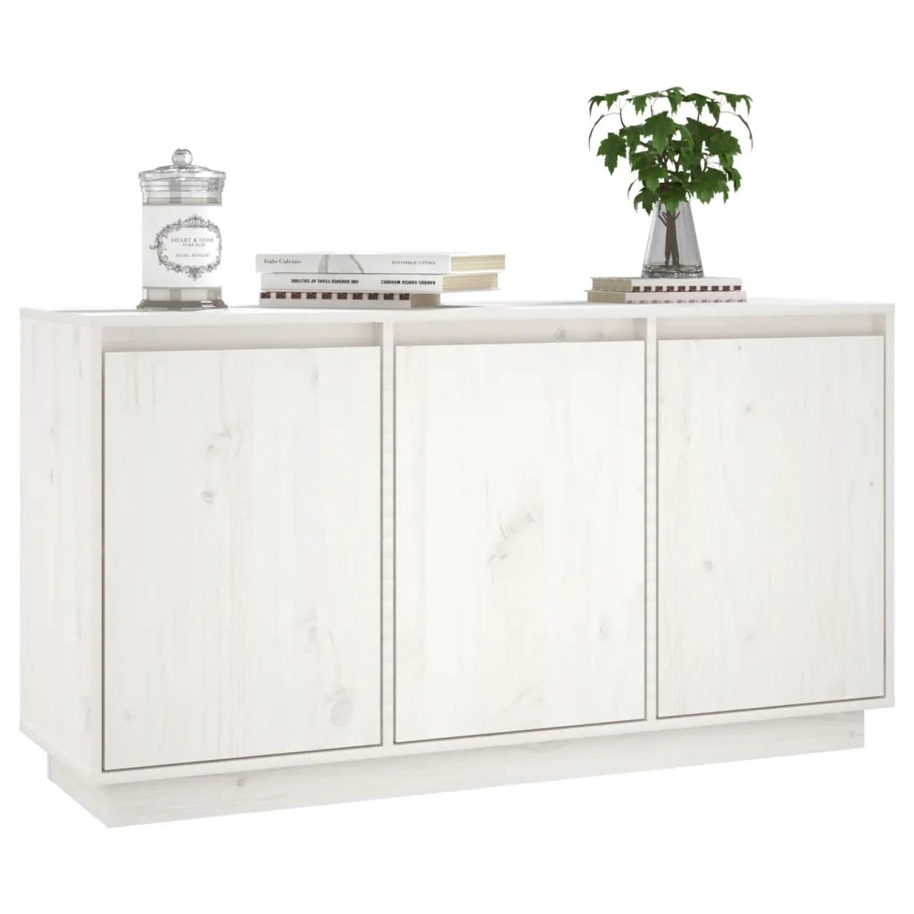 Credenza | Madia | Buffet da pranzo | Armadio da pranzo Bianca 111x34x60 cm in Legno Massello di Pino