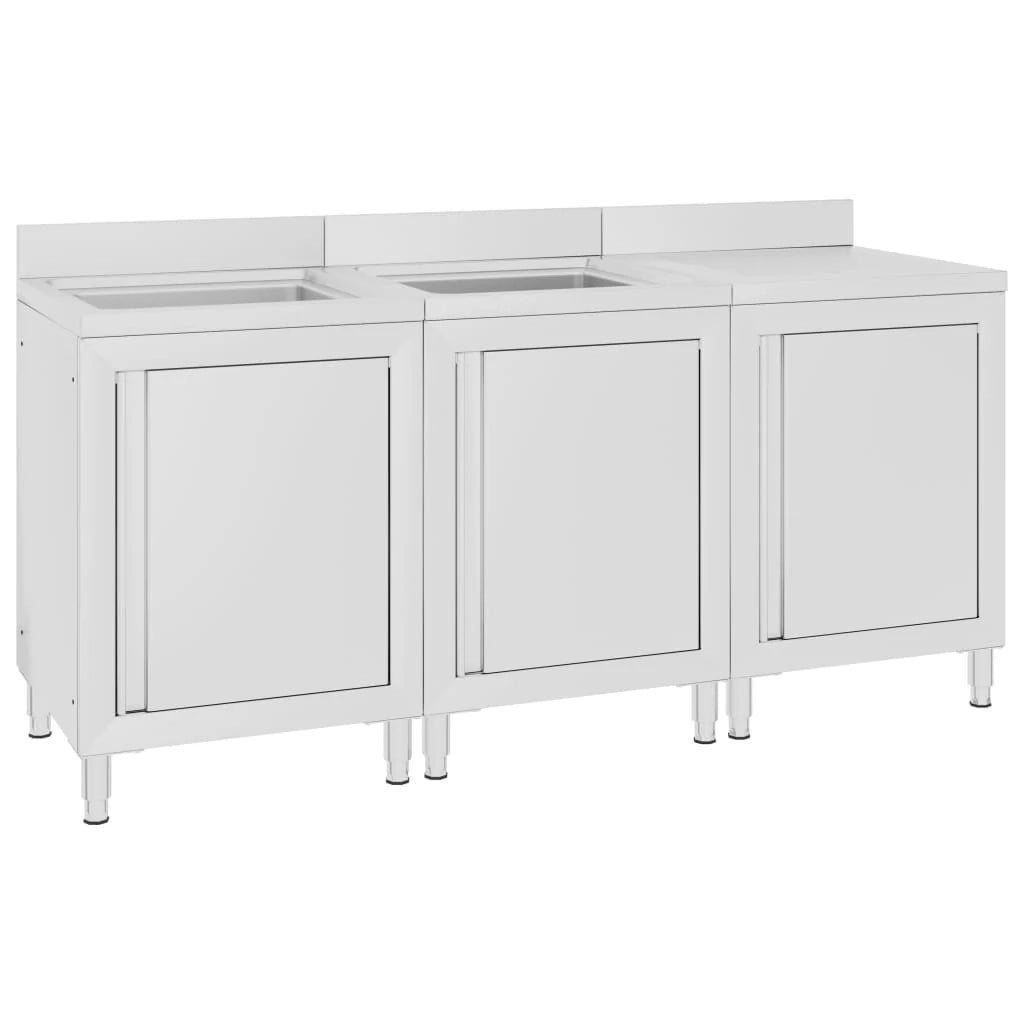 Lavello da cucina professionale 180 x 60 x 96 cm acciaio inox 02_0000720