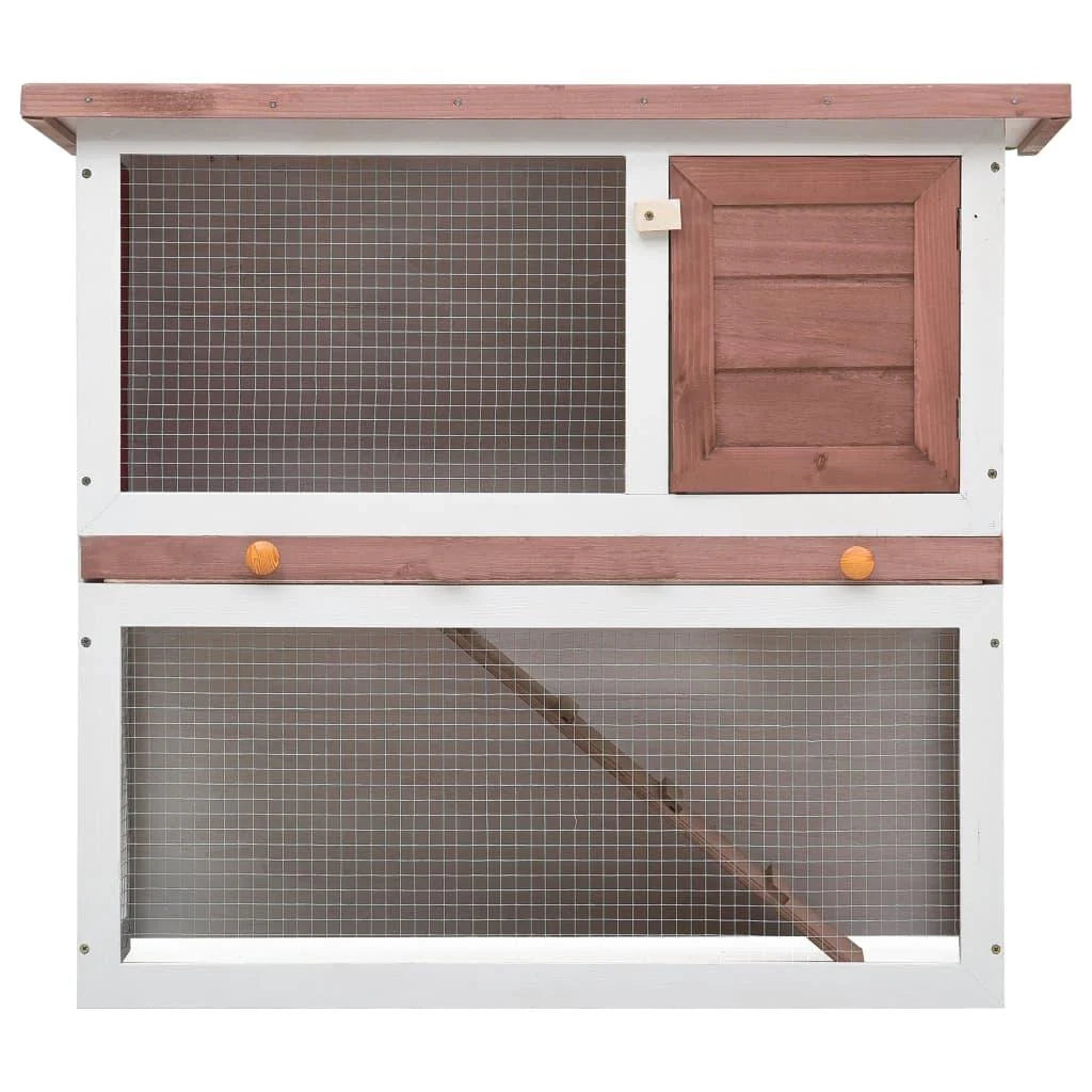 Conigliera da esterno 90 x 45 x 80 cm 1 porta legno marrone 02_0000587