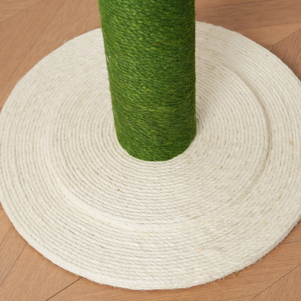 Albero tiragraffi per gatti a forma di cactus, 90 cm, con pali in sisal da 10 cm e protezione antiribaltamento, verde