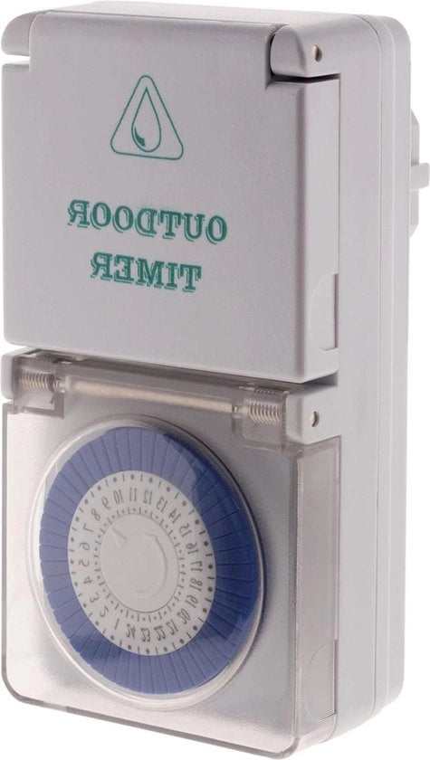 Timer meccanico acqua resistente - timer di contatto quotidiano con sicurezza antiaccesso per bambini - bianco
