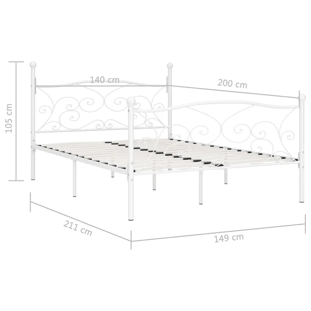 Giroletto con Doghe Bianco in Metallo 140x200 cm 284450