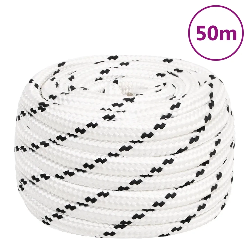 Corda Intrecciata per Barca Bianca 20 mm x 50 m Poliestere 152790