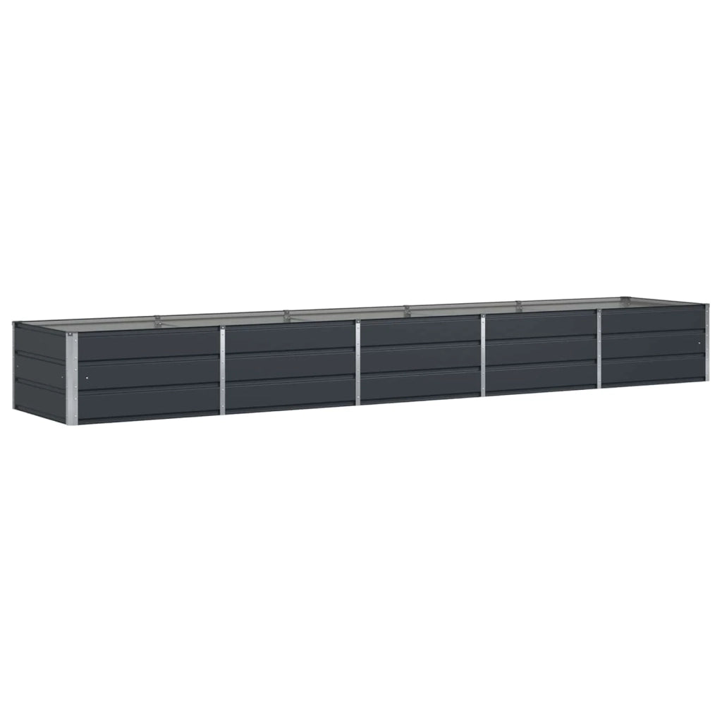 Fioriera dal design industriale moderno 400 x 80 x 45 cm crea un'atmosfera accogliente in acciaio antracite 02_0059231