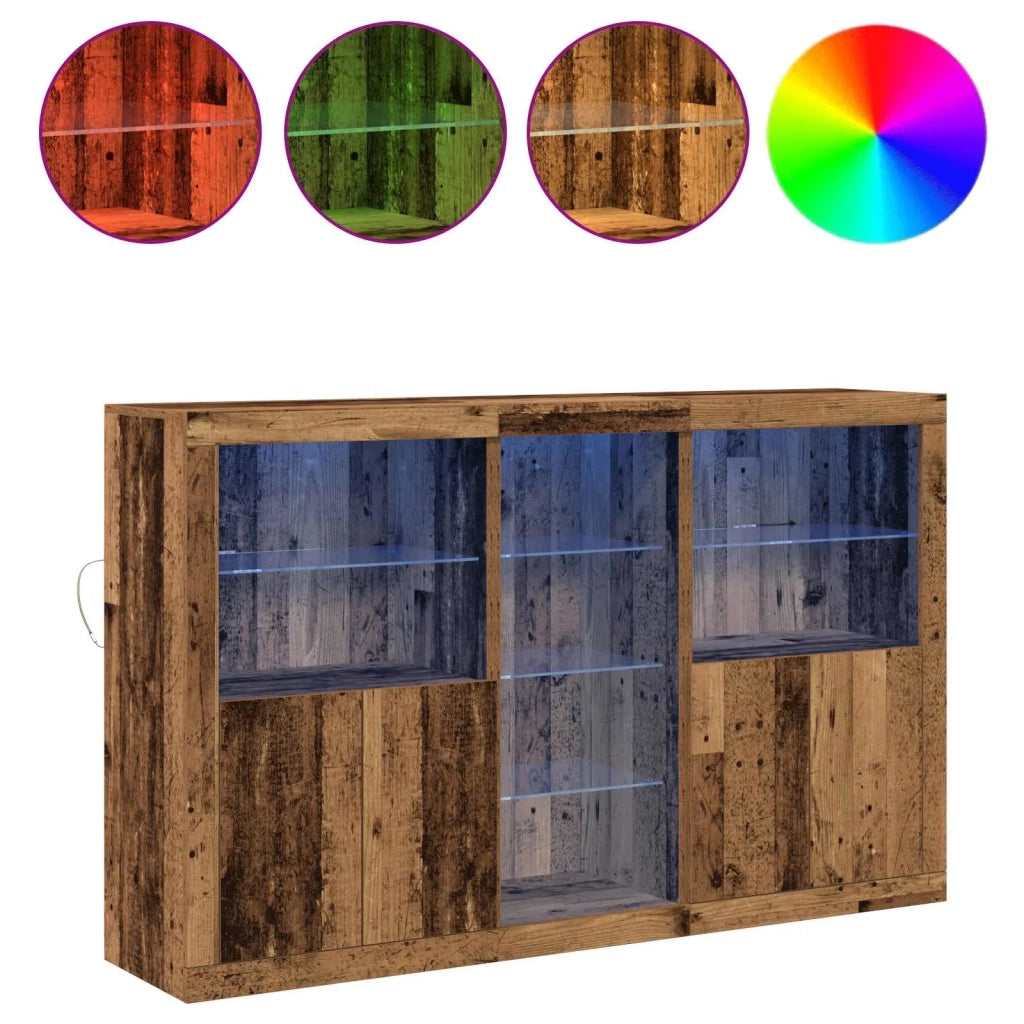 Credenza | Madia LED Legno vecchio 162 x 37 x 100 cm Legno multistrato
