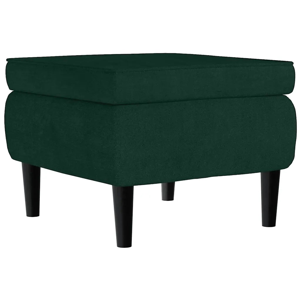 Poltrona | Sedia Relax Schienale ad Ala con Poggiapiedi Verde Scuro Velluto