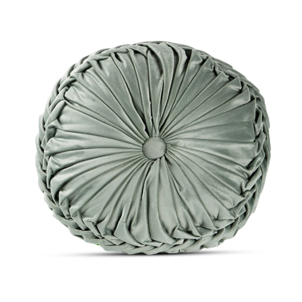 Cuscino Rotondo Zucca Effetto Velluto Circolari Per Divano Decorativo Letto 40 Cm  Verde