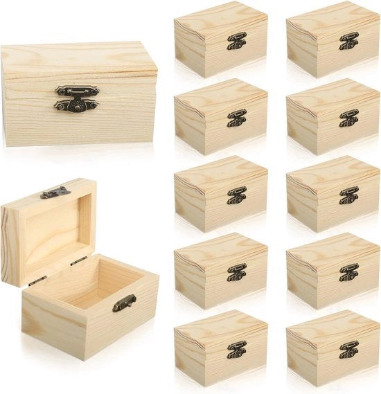 Set di Cassetti in Legno per Bambini - 12 Pezzi di Cassetti in Legno per Attività di Creatività e Fai da Te
