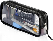 Etui trasparente 22 cm x 4 cm x 9 cm - con chiusura robusta - PVC premium - impermeabile - per carta da lettera e articoli igienici. contenitore per penne